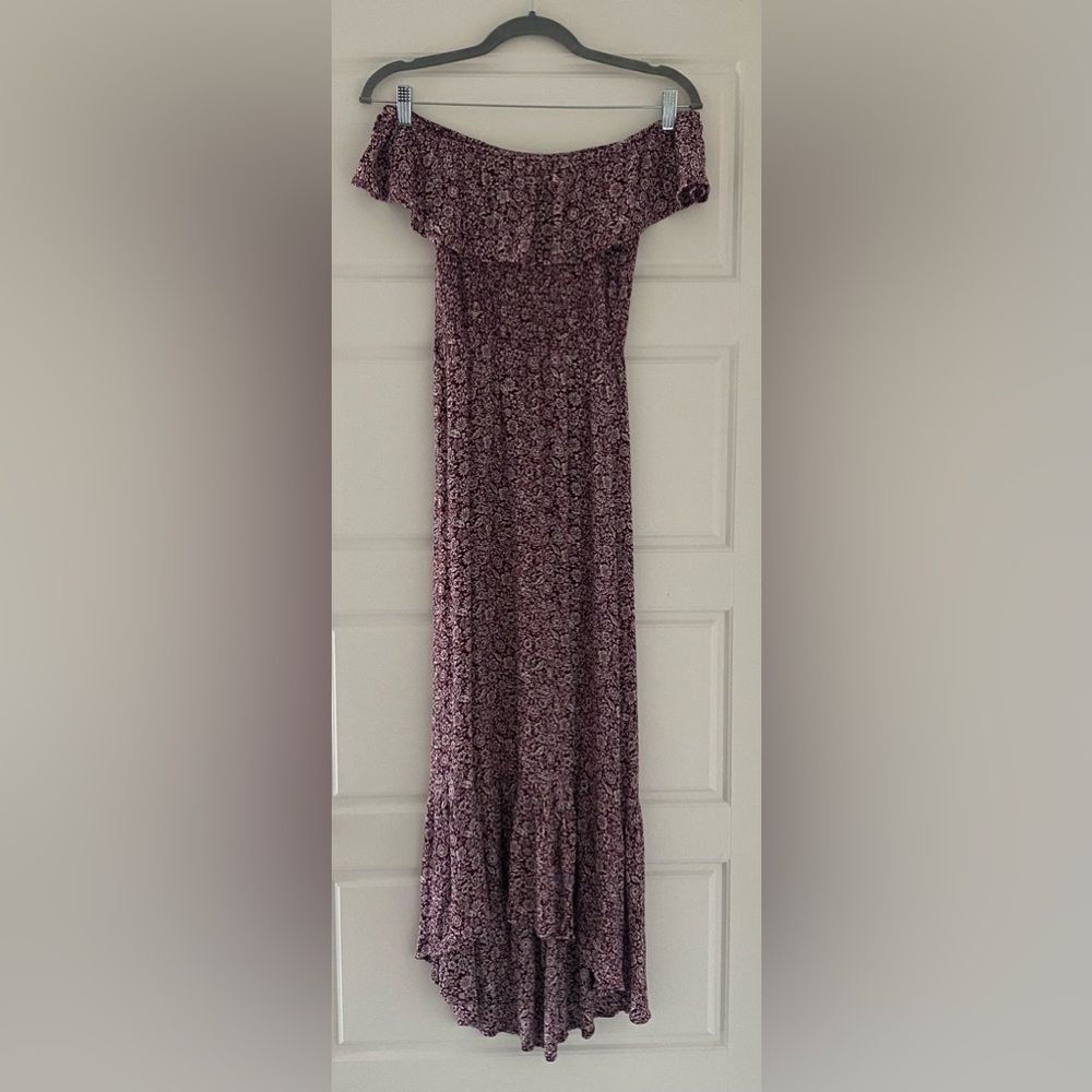 Purple floral off shoulder Abercrombie dress